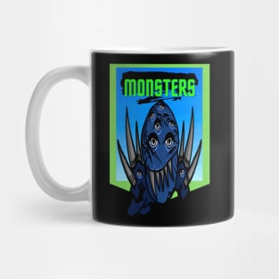 Multi eyed Blue Monster Mug
